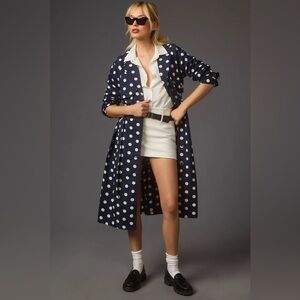 Porridge Neomie Polka Dot Trench Coat lightweight size Small NWT
